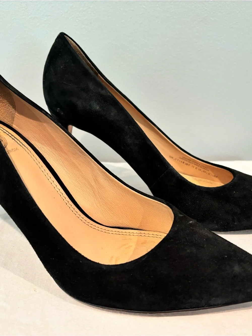 Tory Burch Black Suede Pointed-Toe Pumps